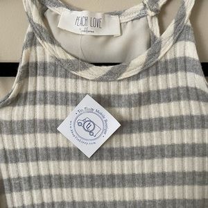 Peach love: long off the shoulder sleeve with sheer back size small